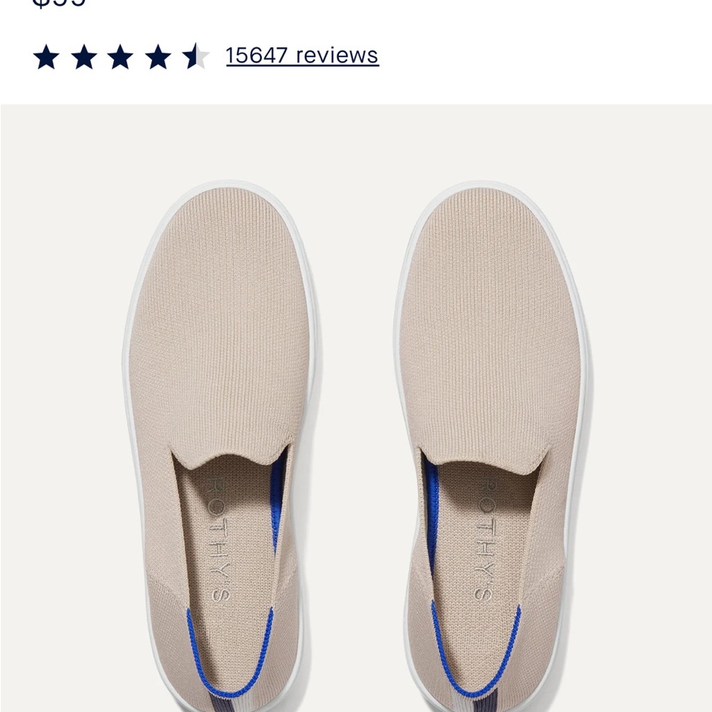 Rothy's Beige and Blue Women's Sneakers